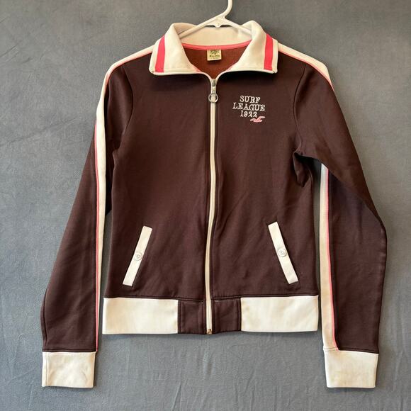 Hollister Surf Co. Jacket Pacific Coast Womens Large Surfer Beachy Skater Zip Up - Picture 1 of 15